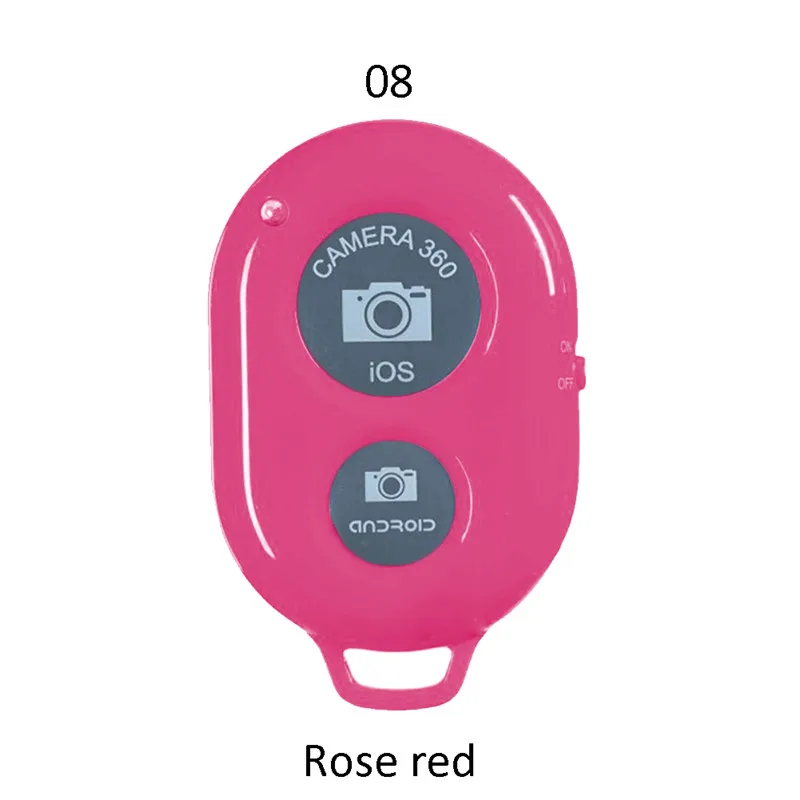 Rose red Bluetooth пульт дистанционного управления Кнопка беспроводного управления Лер Автоспуск камера палка спуска затвора телефон монопод селфи для ios - Цвет: Rose red