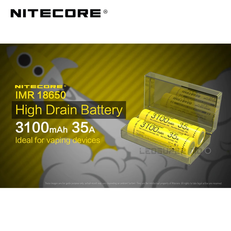 Заводская цена аккумулятор Nitecore IMR 18650 3100 мАч 35A с высоким потоком энергии