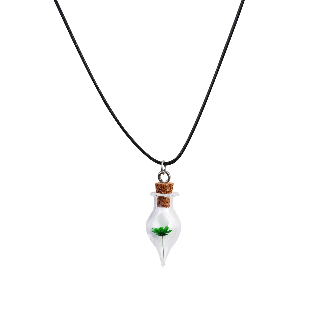 Настоящее сухих цветов кулон Миниатюрный Террариум Цепочки и ожерелья природа