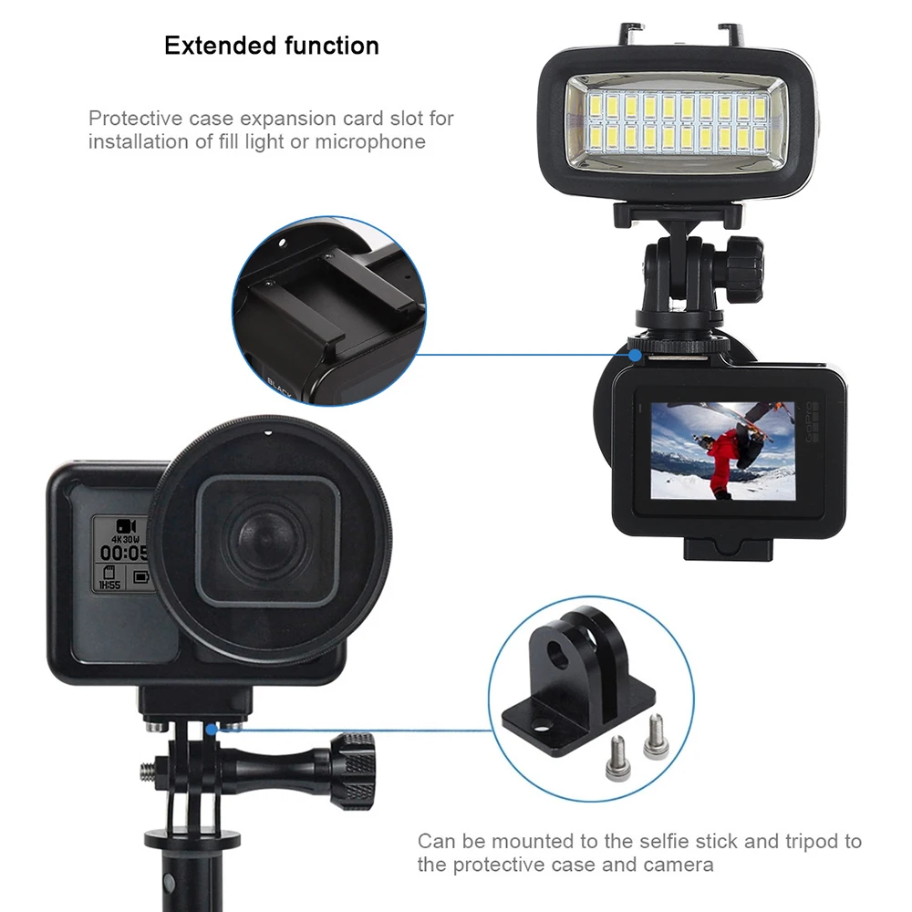 Защитный чехол Anordsem из алюминиевого сплава для GoPro Hero 7/6/5/2018 защитная рама и 52 мм