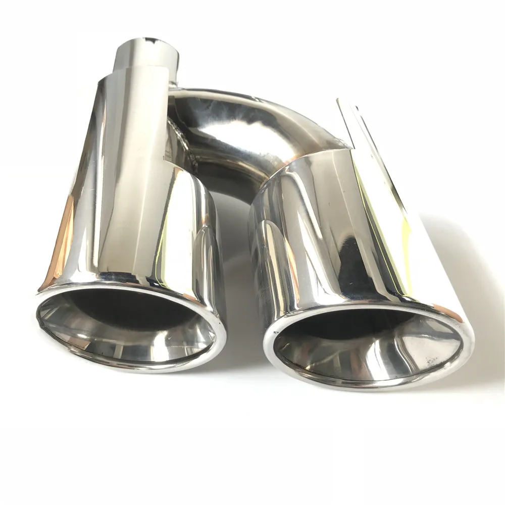 1 пара (левый и правый) наконечник трубы из нержавеющей стали четырехсторонний