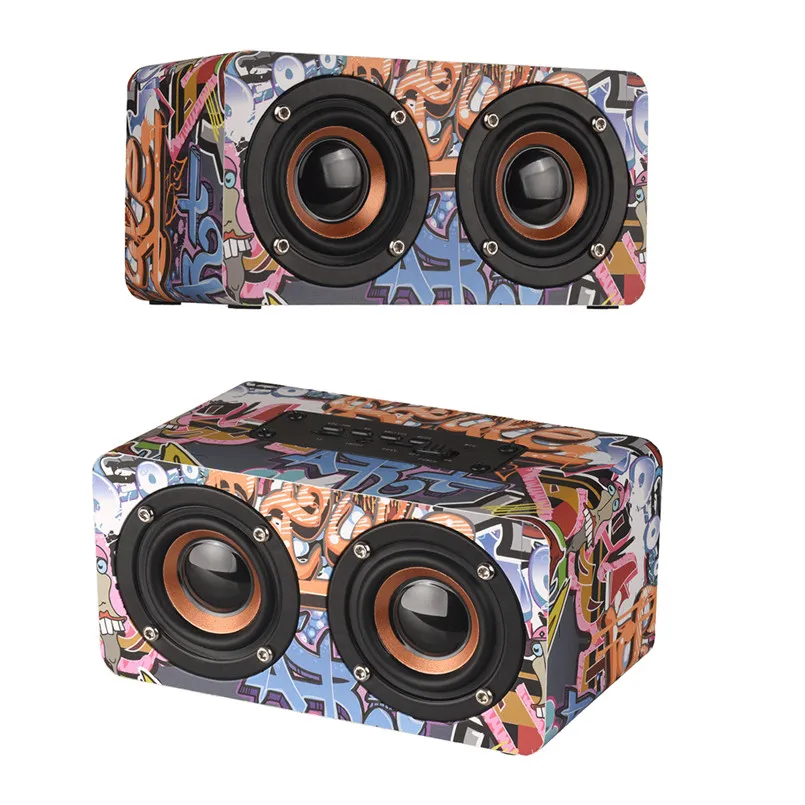 Красочный Bluetooth динамик издание Домашний Деревянный мини 3D двойной