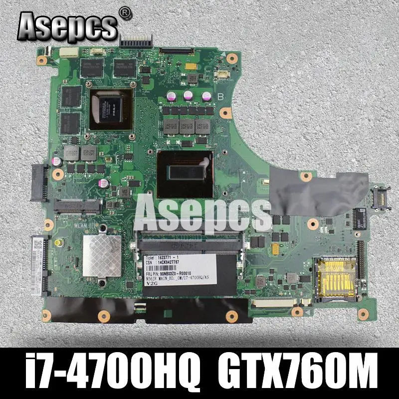 Asepcs N56JR материнская плата для ноутбука ASUS N56JR N56JK N56J N56 тест оригинальной материнской платы I7-4700HQ GTX760M-2G