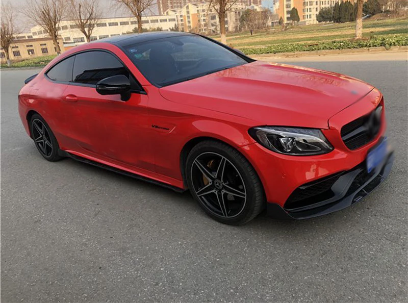 B Стиль углеродного волокна передний бампер для Mercedes-Benz W205 2D C63 купе C63S