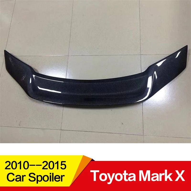 Используется для Toyota Mark X spoiler 2010 11 12 13 14 15 16 17 лет Глянцевая углеродное волокно заднее крыло R стиль аксессуары