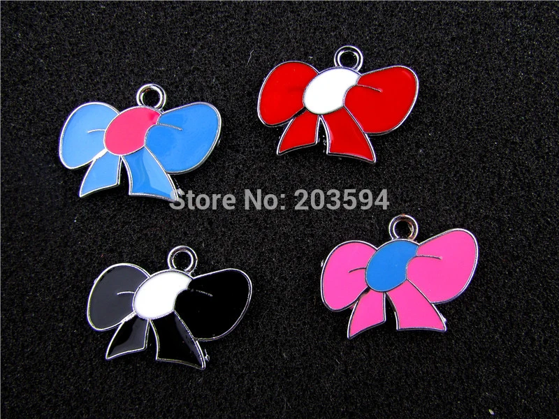 

DFG535 Mix Color 20Pcs Alloy Metal Enamel Knot Charms Pendants 20x28mm