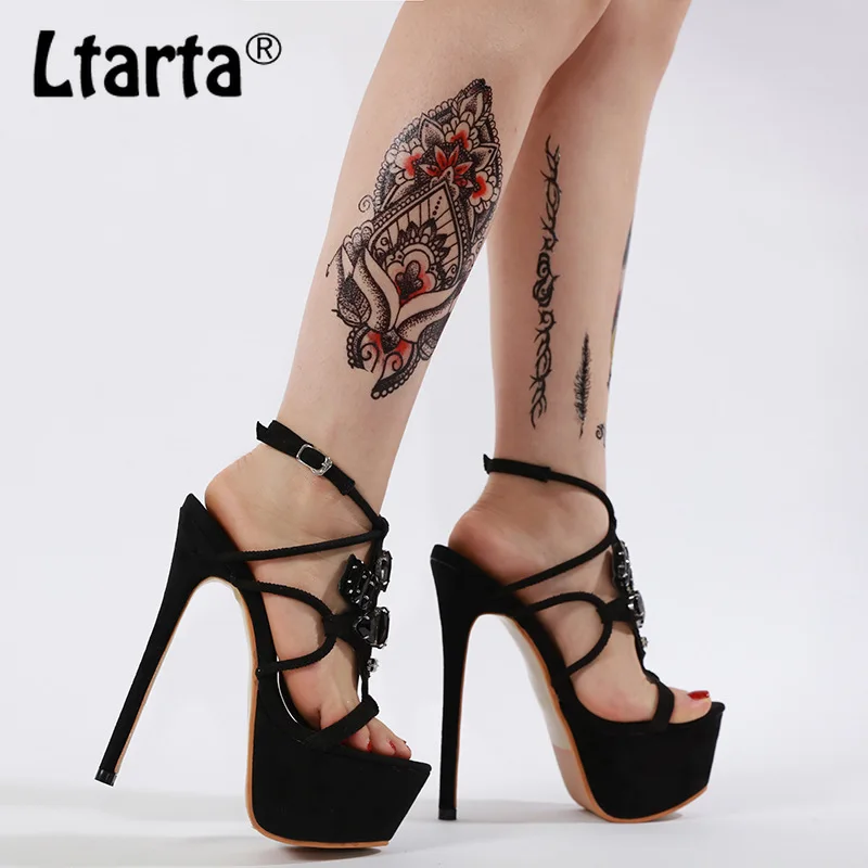 LTARTA/женские пикантные туфли-лодочки сандалии на платформе и очень высоком