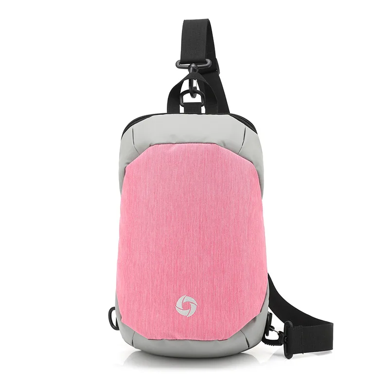 Pink Chest Bag New Crossbody Bags Fashion Men Shoulder Bags 9.7 inch Ipad Chest Pack Woemn Male Short Trip Messengers Bag - Цвет: Pink Chest Bag