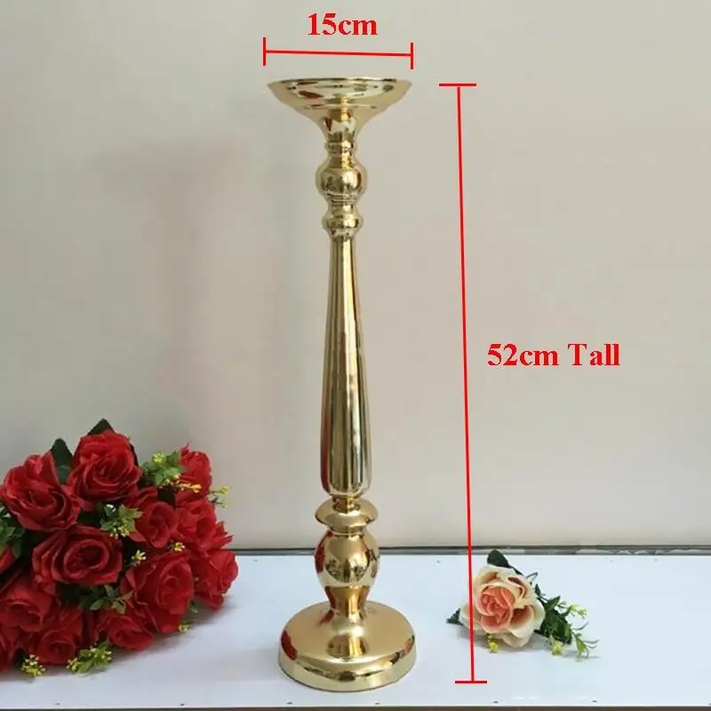 Gold 52cm Tall Арахисовый Золотой подсвечник 52 см высокий подсвечник свадебный стол центральный цветок стойки вечерние дорожные свинцовые для украшения дома - Цвет: Gold 52cm Tall
