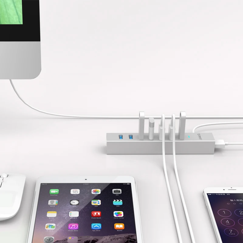 Оригинальный новый алюминиевый 7 портовый USB 3 0 Hub типа C для Windows XP / Vista 8 10/ Linux/Mac OS