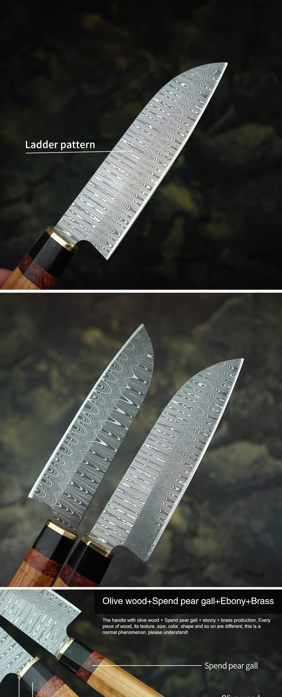 FZIZUO дамасский стальной нож шеф-повара японские ножи Santoku оливковая деревянная ручка кухонные инструменты для приготовления пищи с кожаной оболочкой ручной работы