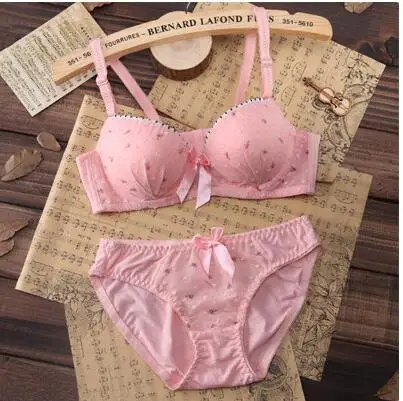 Женские комплекты бюстгальтеров розовое нижнее белье кружевные трусики с цветочным рисунком бесшовное