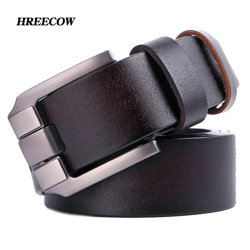 Ремень мужской из 2017 натуральной воловьей кожи с пряжкой язычком|leather belts for men|brand