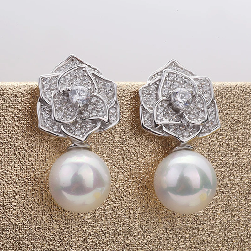 Серьги гвоздики женские из серебра 925 пробы с пресноводным жемчугом|silver stud