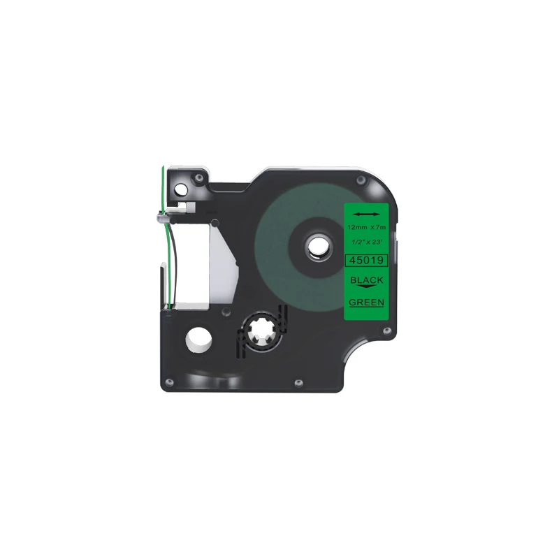 Black-Green 1PCS for DYMO D1 45013 d145013 Label Tape Black on White 12mm*7M compatible for DYMO LteraTag Label Printer - Цвет: Black-Green