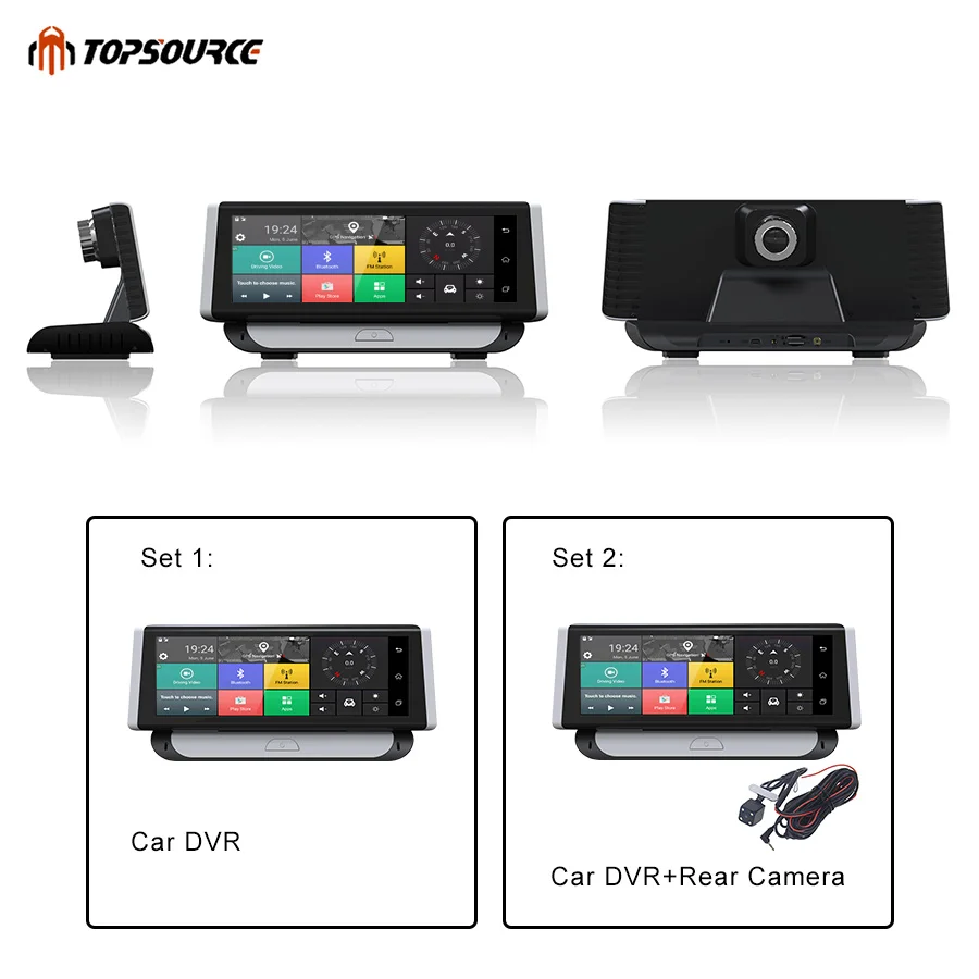 Автомобильный видеорегистратор TOPSOURCE 4G ADAS Full HD 1080P dvr 7 84 &quotAndroid 5 1 с двумя
