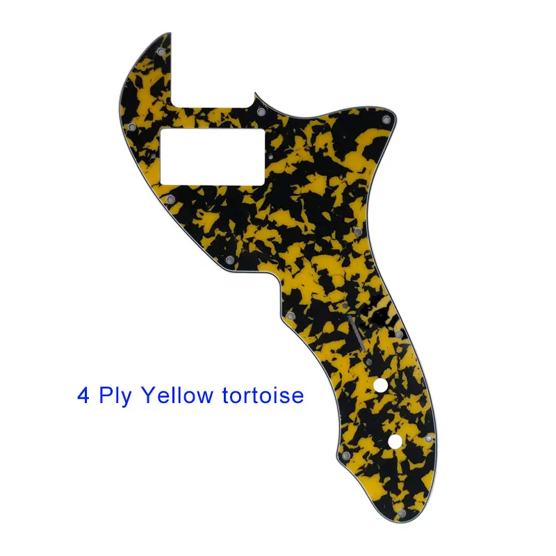 Yellow Tortoise Pleroo пользовательские гитарные части-для США Thinline Tele 69 гитарная накладка с PAF хамбакером царапина пластины, Многоцветный выбор - Цвет: Yellow Tortoise