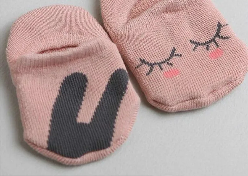 Pink Сезон: весна–лето дети унисекс Детские носки короткие носки из хлопка для мальчиков и девочек; милый рисунок; Набор для малышей с принтом животных; принт носки-тапочки - Цвет: Pink