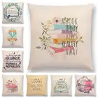 Горячая Распродажа пастельные декоративные буквы теплые слова книги для чтения чая кофе путешествия интересная сказка любовь наволочка Подушка Чехол
