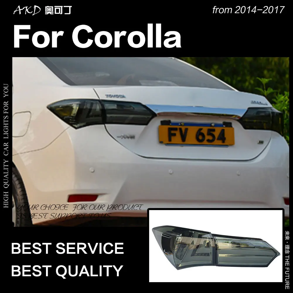 AKD автомобильный Стайлинг для Toyota Corolla задние фонари- Altis светодиодный задний фонарь светодиодный DRL сигнал тормоза заднего хода авто аксессуары