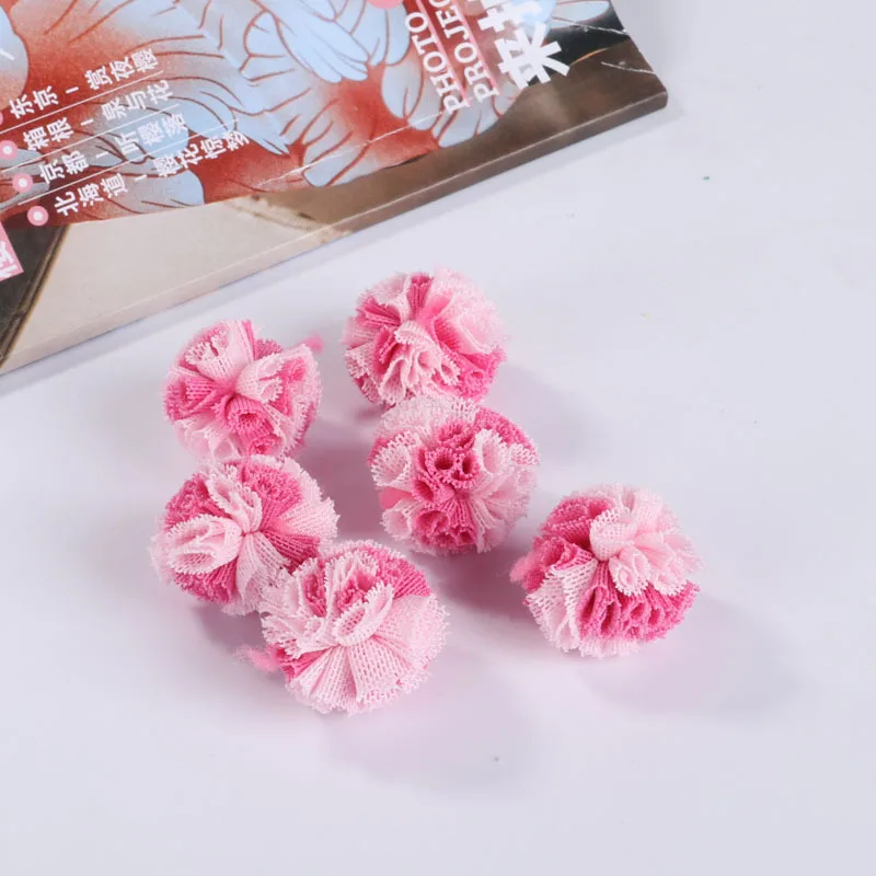 30PC/Pack Colorful Lace Net Yarn Flower Trim Balls DIY Clothing Bag Shoes Craft Supplies Children Handmade Decorative Pompones