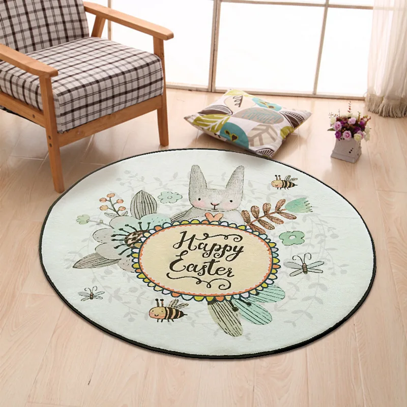 LOUTASI фланелевый коврик для компьютерного стула двери с изображением кролика и