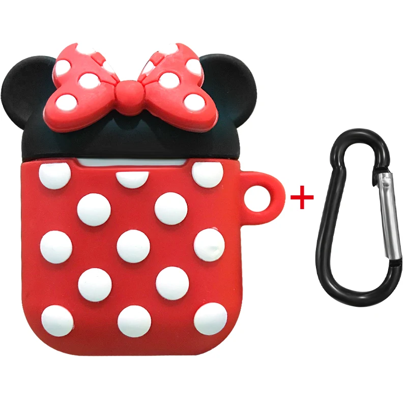 Minnie Bluetooth чехол для наушников для Airpods 2 1 Аксессуары Защитная крышка сумка анти-потеря милый мультфильм DIY силиконовый чехол для наушников - Цвет: Minnie