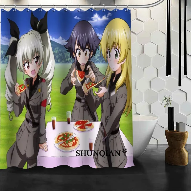 Новое поступление занавеска для душа Girls Und Panzer ткань из полиэстера с принтом