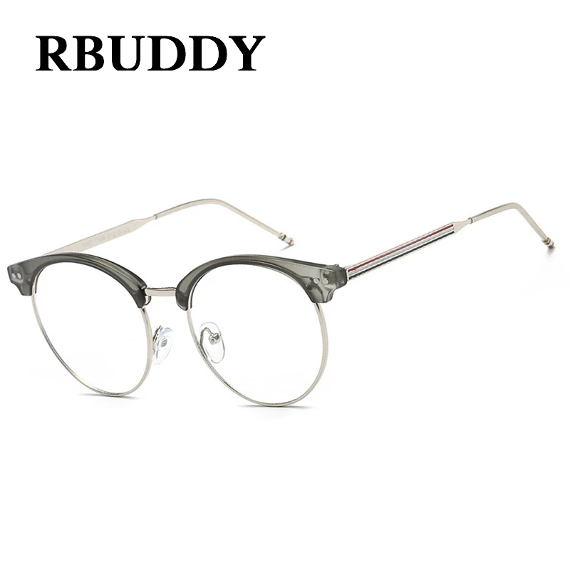 RBUDDY Очки прозрачные Рамка из сплава Полосатые компьютерные очки Поддельные