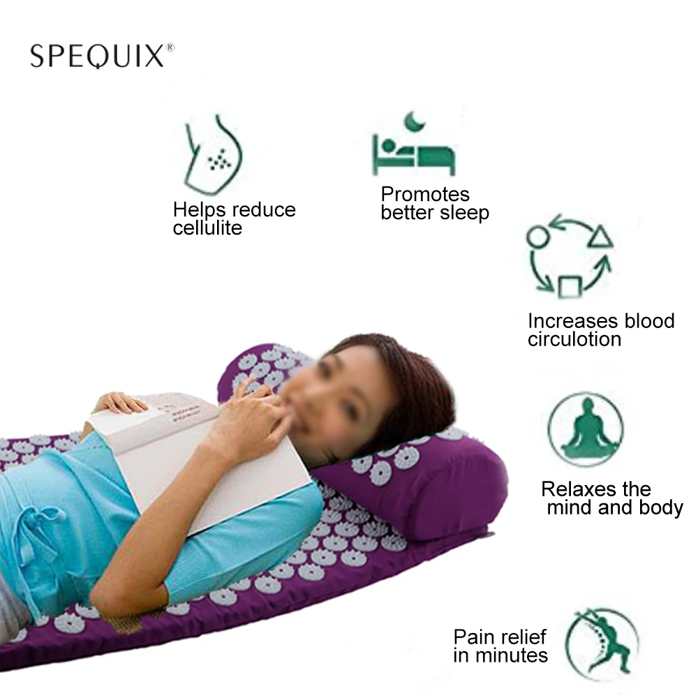 

Massager Cushion Massage Yoga Mat Back Body Masager Tools Shakti Acupressure Massage Mat With Pillow Relaxation Relief Stress