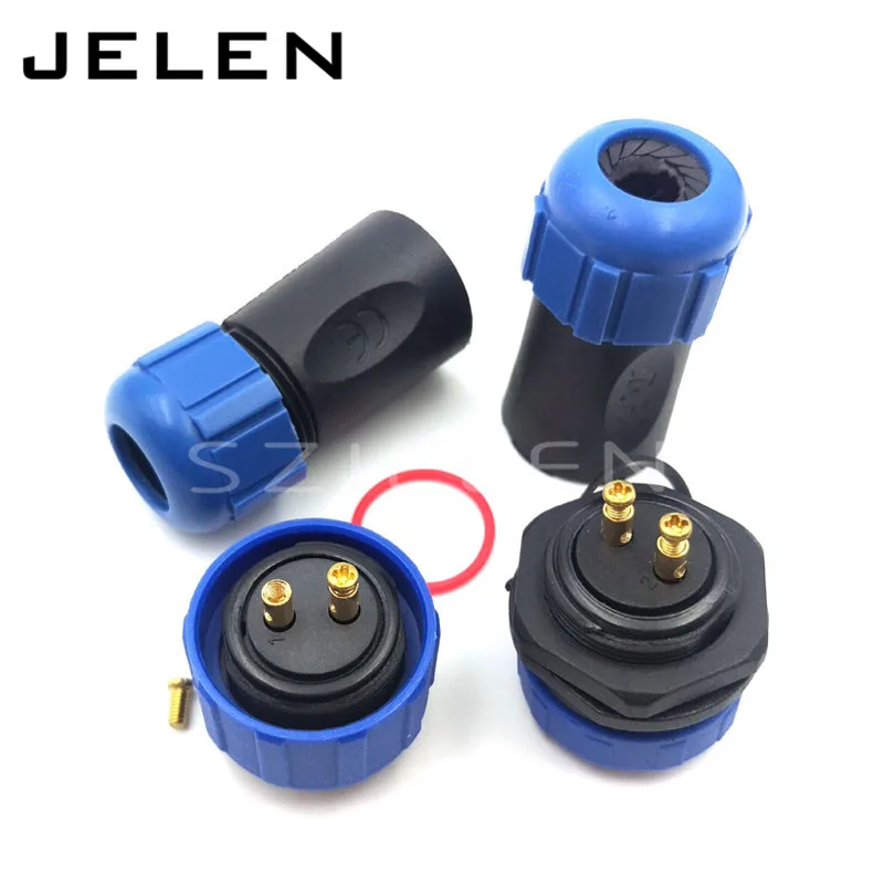 SP2110 водонепроницаемый разъем 2-контактный штекер + гнездо светодиодное