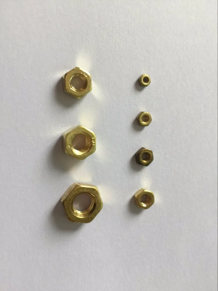 100 шт. шестигранная Медная гайка M1.6 M2 M2.5 M3 M4 M5 M6 M8|hexagonal nut|brass nutcopper hex nuts |
