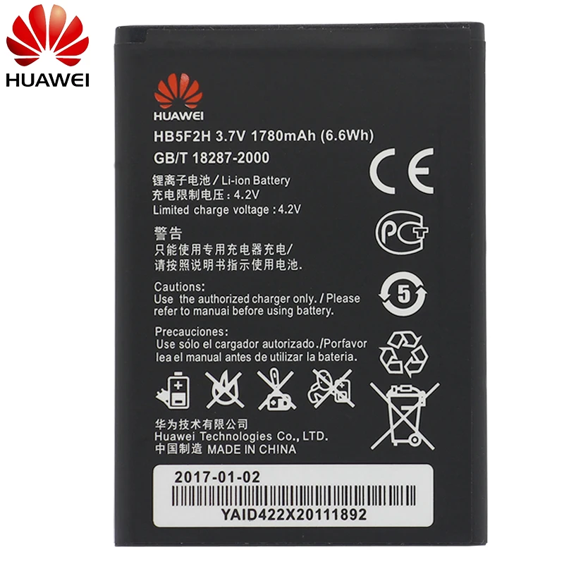 Оригинальный аккумулятор для телефона Hua Wei HB5F2H 1780 мАч Huawei 4G Lte WIFI роутер E5336 E5375 EC5377