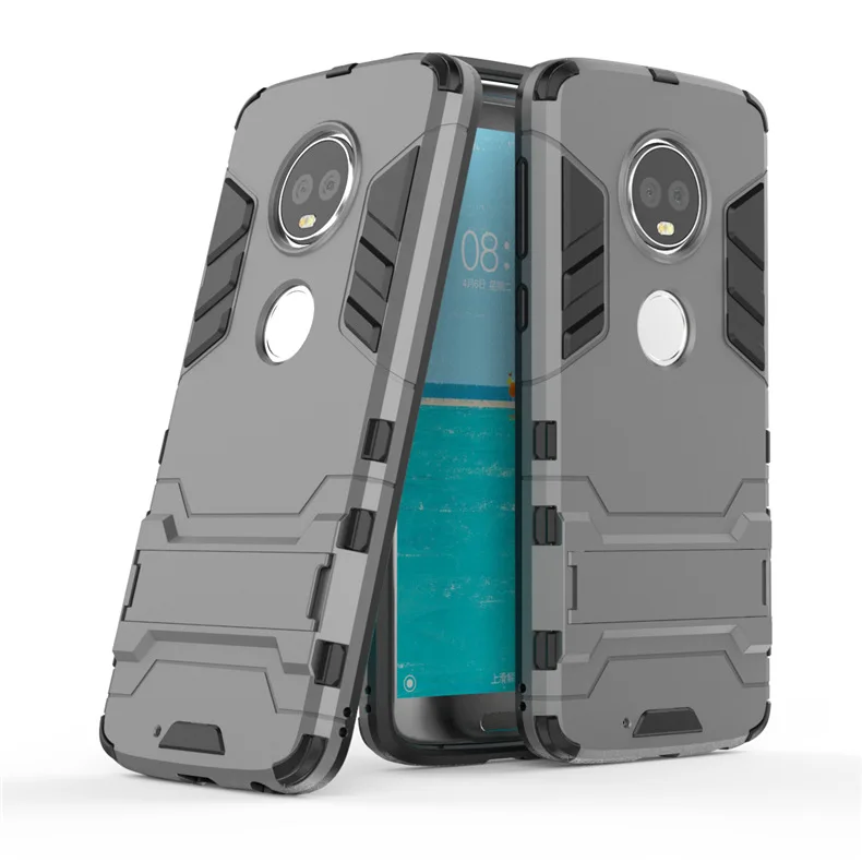 Противоударный чехол Tsimak для Motorola Moto G5, G5s, G6, E5 Plus, Z2 Play, защитный силиконовый резиновый ЖЕСТКИЙ чехол для телефона - Цвет: Gray