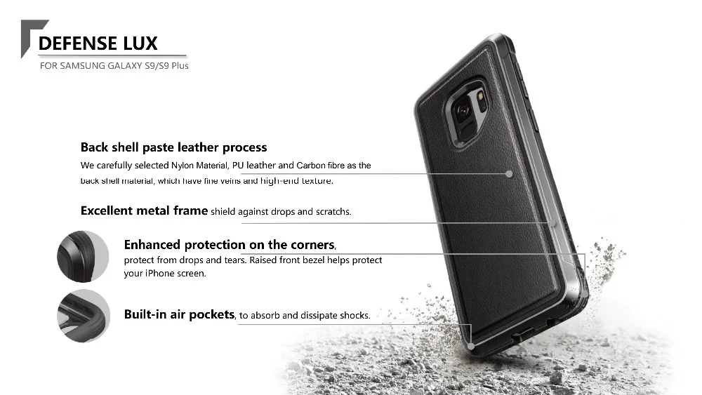 X-doria Defense Lux чехол для samsung Galaxy S9 и Plus военный класс протестированный ТПУ алюминий