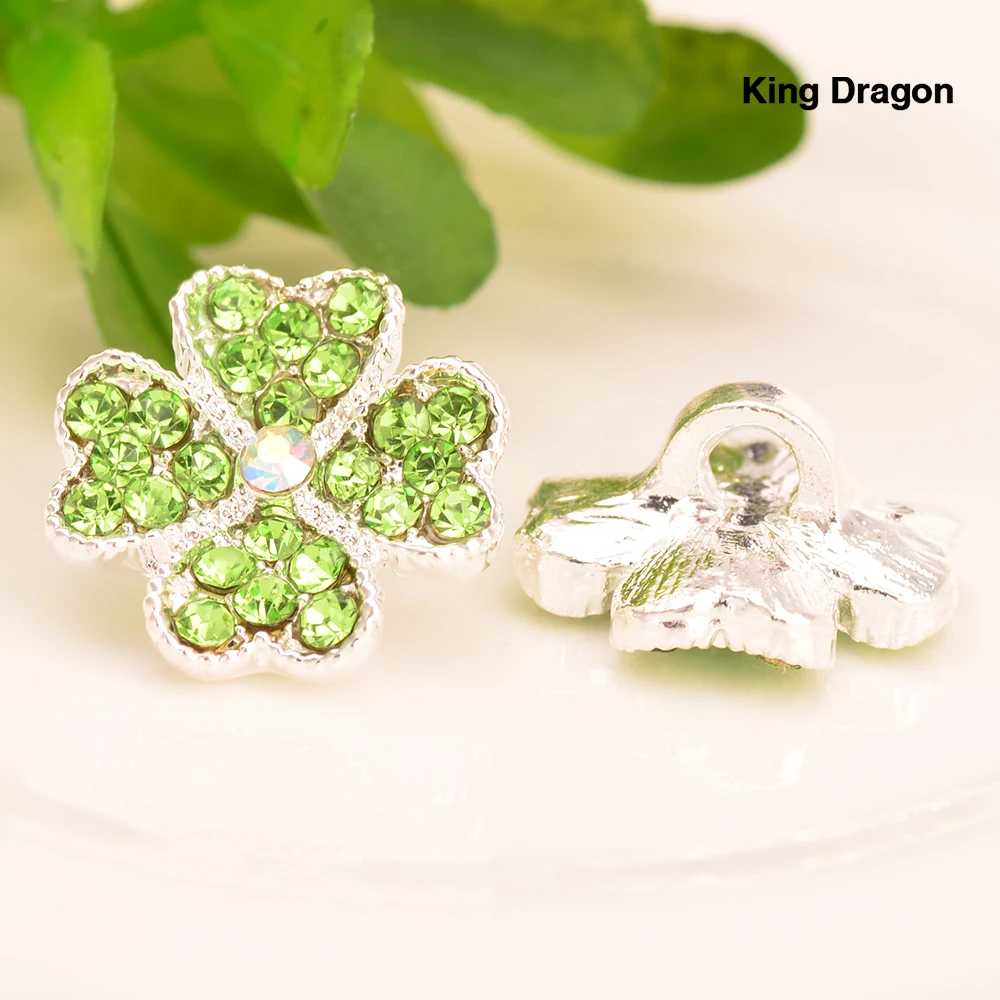 

King Dragon Pink Rhinestone Buttons DIY Wedding Clothing Accessories 10PCS/LOT Shank Sewing Alloy button shell Bow Hair