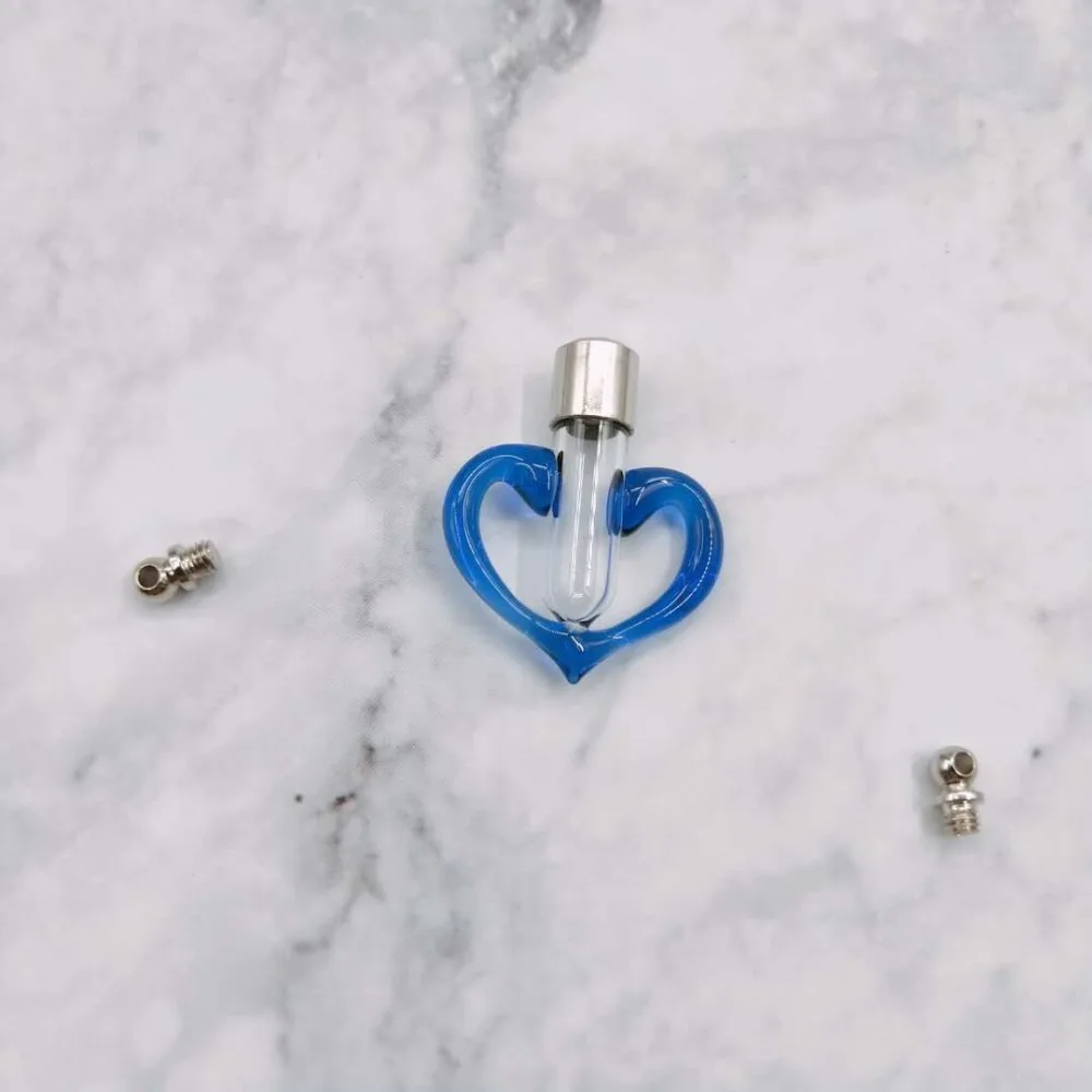 5 шт./лот стеклянный флакон с закручивающейся крышкой в форме сердца миниатюрная