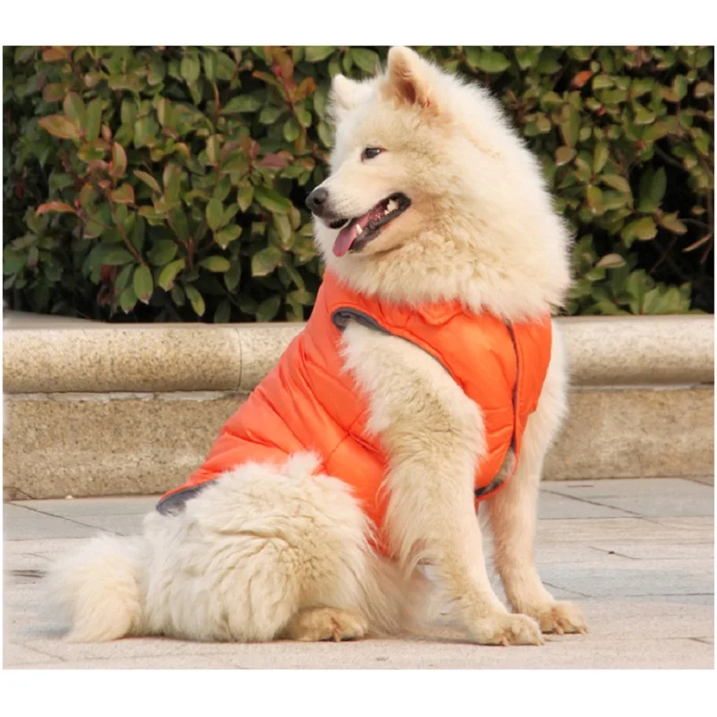 Большие размеры пуховики и парки для больших собак зимняя теплая одежда пальто