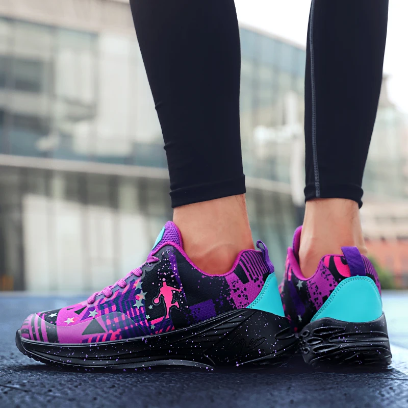 Флуоресцентные мужские баскетбольные кроссовки нескользящая спортивная обувь