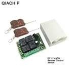 QIACHIP 433 Mhz универсальный Беспроводной удаленного Управление переключатель DC12V 4CH реле Модуль приемника и 2 шт 4 CH удаленные 433 МГц передатчик