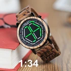 Мужские наручные часы BOBO BIRD, деревянные, с цифровым светодиодным дисплеем, с ночным видением, доступны 4 цвета