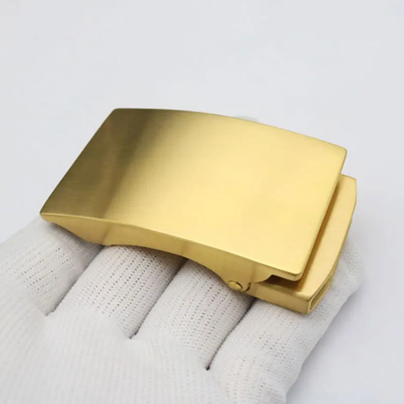 Gold Meetee, 36 мм, нержавеющая сталь, мужской ремень, пряжка без зубов, автоматические пряжки, голова, сделай сам, Бизнес Стиль, Повседневный, кожа, ремесло, аксессуары - Цвет: Gold