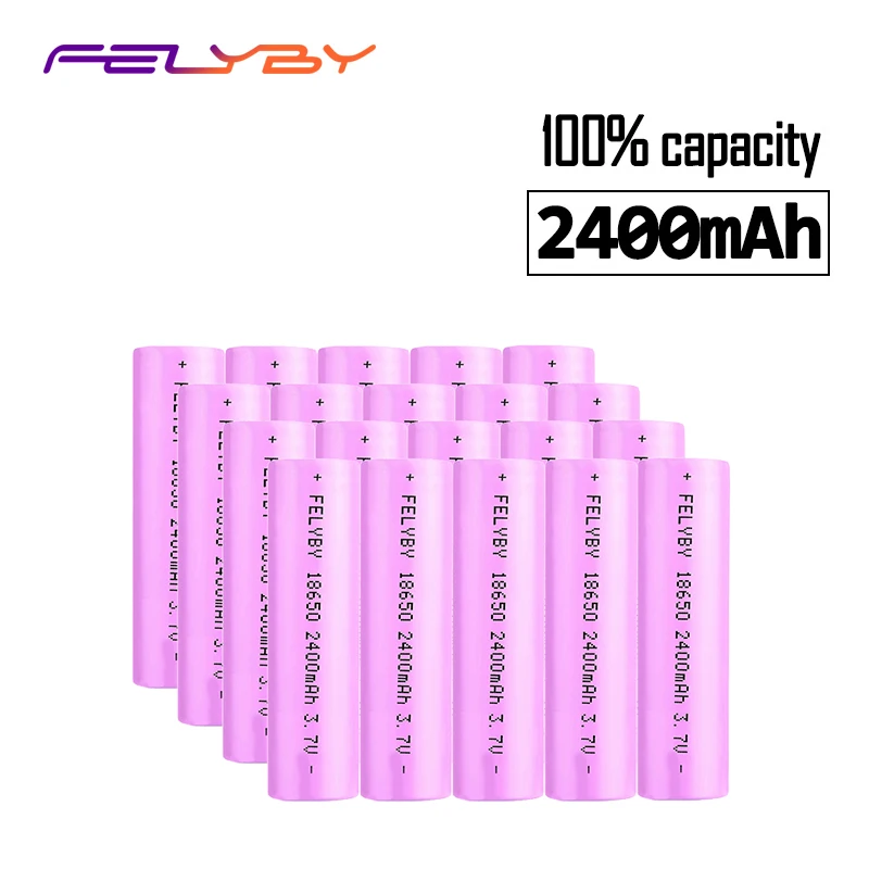 FELYBY Горячая оригинальный бренд 20pcs 18650 литий-ионная аккумуляторная батарея 3 7 V 100%