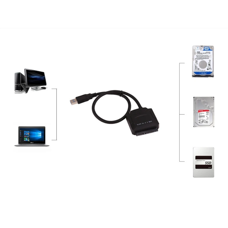 SATA to USB Adapter 3.0 Cable Sata Converter Universal for Samsung WD 2.5 3.5 HDD SSD Hard Disk Data | Компьютеры и офис