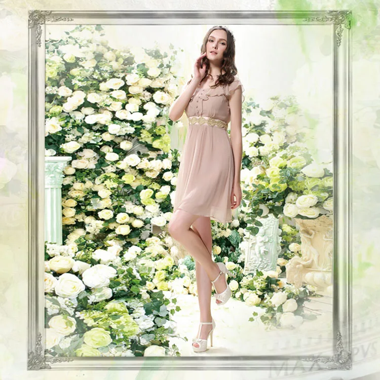 Женское шифоновое платье из 100% шелка летние платья натурального Распродажа со