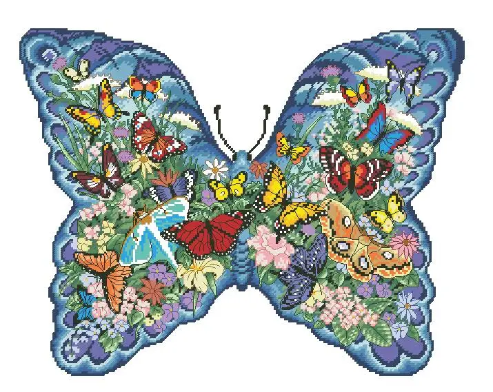 

High Quality Gold Collection Counted Cross Stitch Kit Flying Flowers Butterfly Butterflies dim 35007