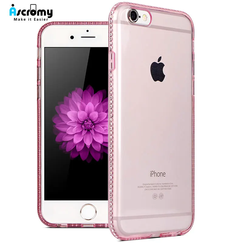 Ascromy для iPhone 7 Чехол Блестящий силиконовый прозрачный чехол X S Max XS XR 8 Plus 6 6S