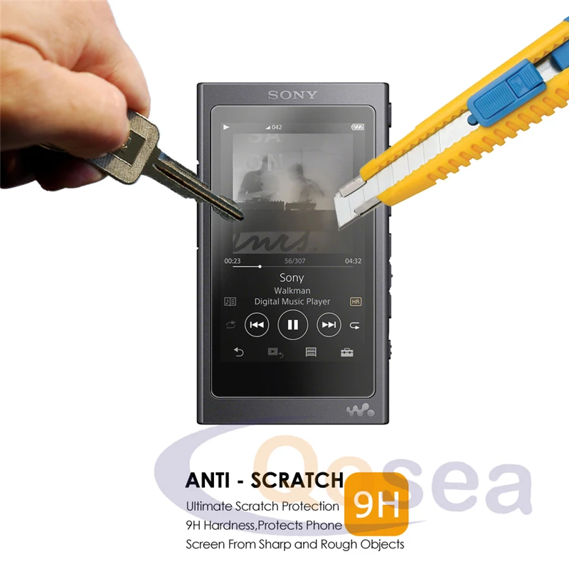 Защитное стекло Qosea 9H для Sony Walkman сверхпрозрачное закаленное 2 упаковки Защита
