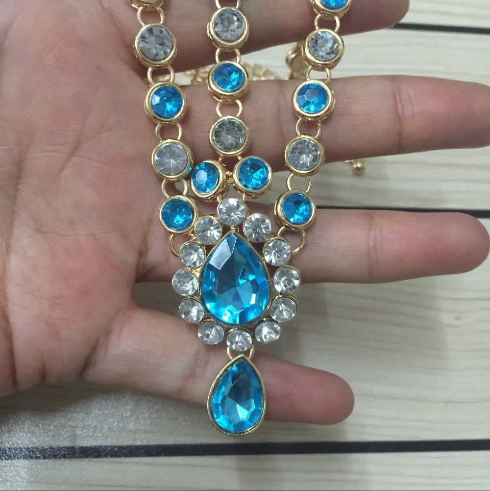 Matha Patti Ручной Работы Kundan синие камни волос цепь для головы цепи свадебные украшения на голову