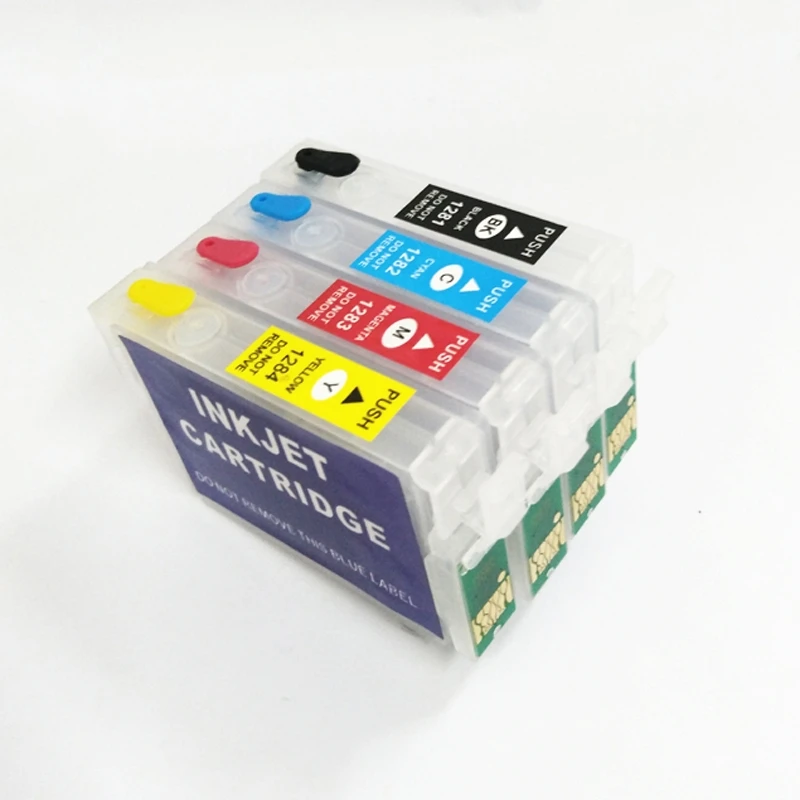 Многоразовый чернильный картридж einkshop T1281 с чипом для Epson T1284 Stylus S22 SX125 SX130 SX235W SX420W